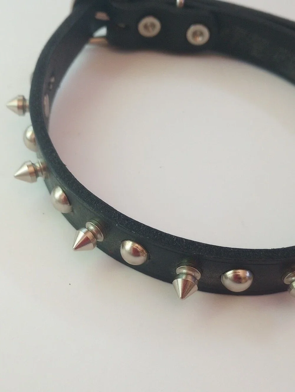 Black Spike Studded Leather Collar